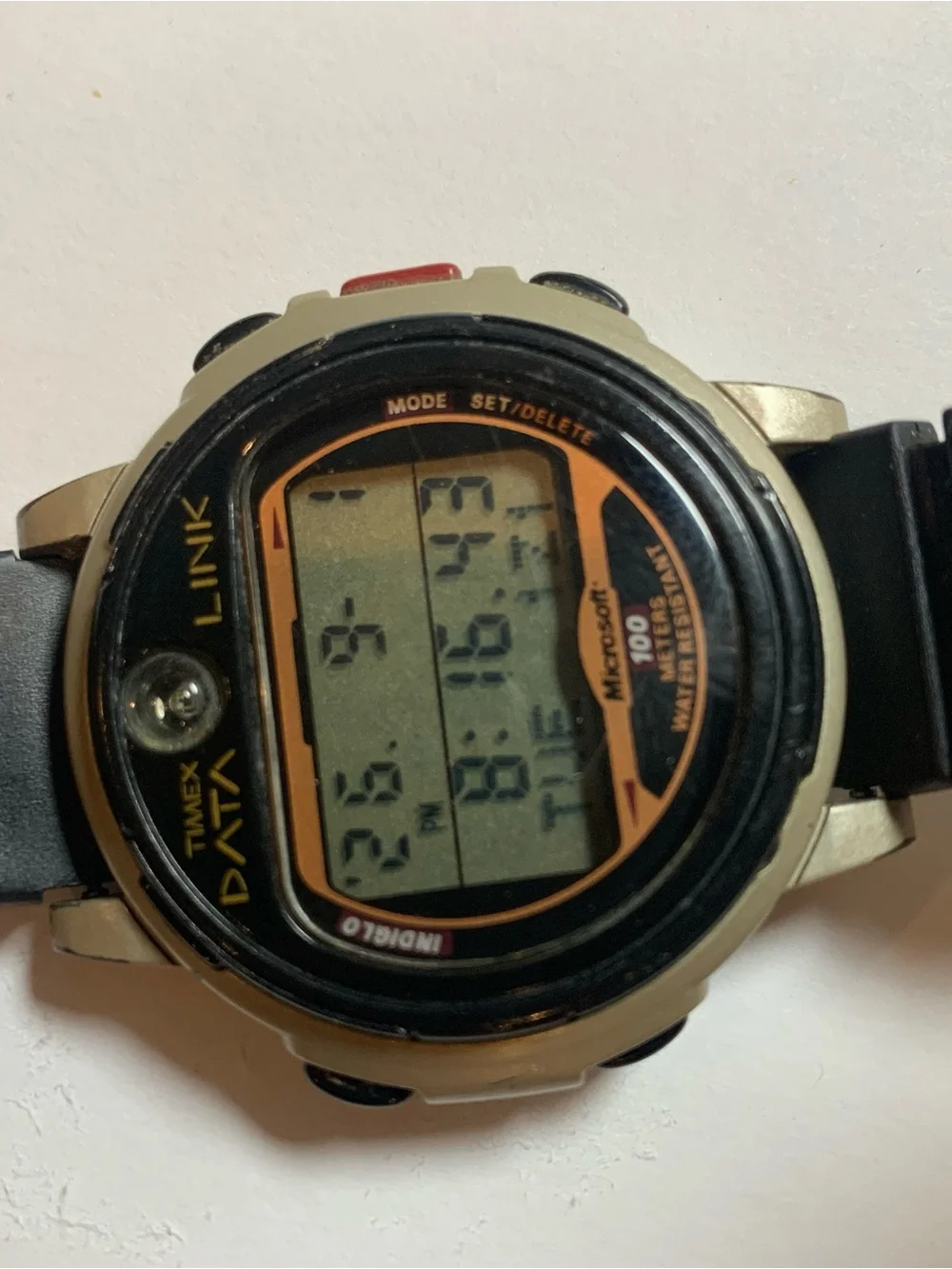 Vintage Timex Microsoft Data Link 100M Digital Watch Indiglo Working Rare